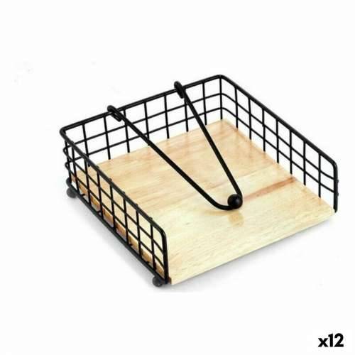 Stalak za salvete Confortime 158733 Crna Metal 19 x 19 x 7 cm (12 kom.) Cijena