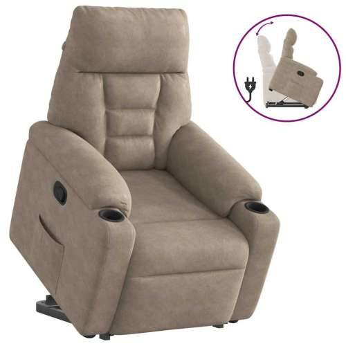 Naslonjač na podizanje smeđesivi od mikrovlakana - Sivo-smeđa 1 manual reclining function Ne Cijena