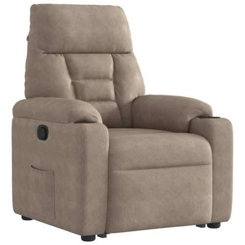 Naslonjač na podizanje smeđesivi od mikrovlakana - Sivo-smeđa 1 manual reclining function Ne Cijena