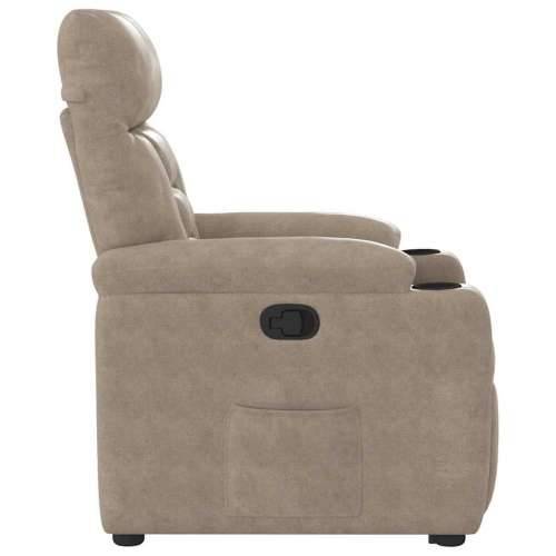 Naslonjač na podizanje smeđesivi od mikrovlakana - Sivo-smeđa 1 manual reclining function Ne Cijena