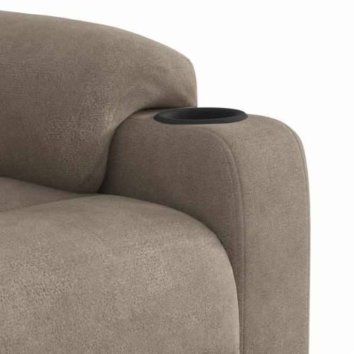 Naslonjač na podizanje smeđesivi od mikrovlakana - Sivo-smeđa 1 manual reclining function Ne Cijena