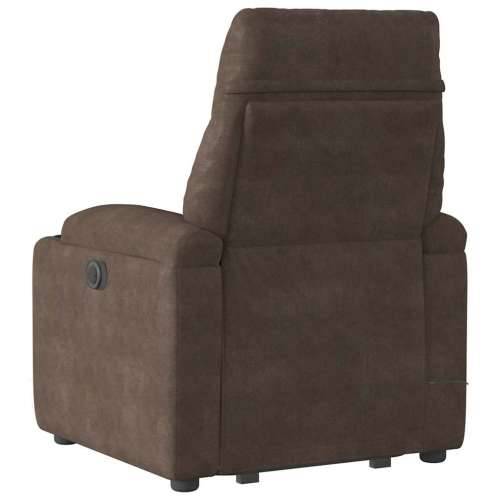 Masažni naslonjač - Masažna fotelja na podizanje smeđi od mikrovlakana - Smeđa 1 manual reclining function Da Cijena