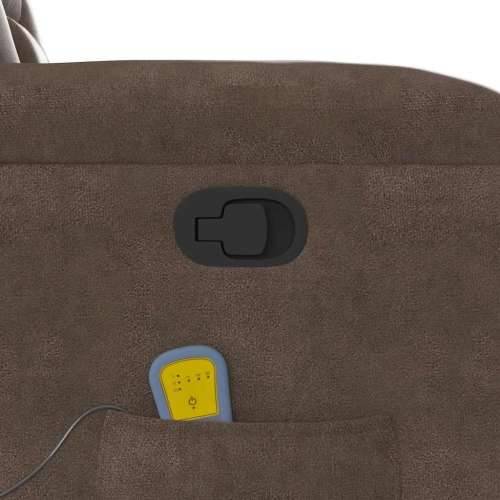 Masažni naslonjač - Masažna fotelja na podizanje smeđi od mikrovlakana - Smeđa 1 manual reclining function Da Cijena