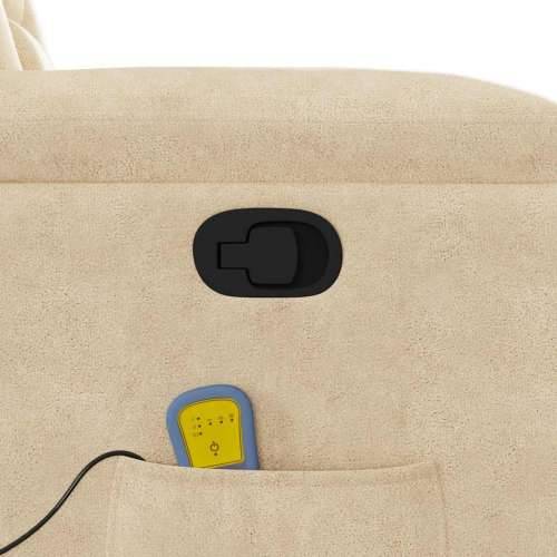 Masažni naslonjač - Masažna fotelja na podizanje krem od mikrovlakana - Krema 1 manual reclining function Da Cijena