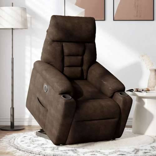 Električni naslonjač na podizanje smeđi od mikrovlakana - Smeđa 1 electric reclining function Ne Cijena
