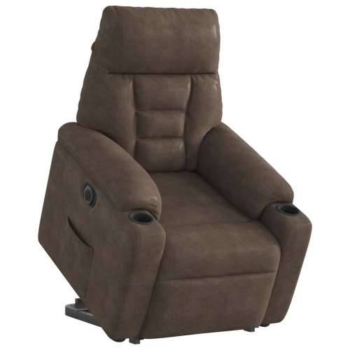 Električni naslonjač na podizanje smeđi od mikrovlakana - Smeđa 1 electric reclining function Ne Cijena