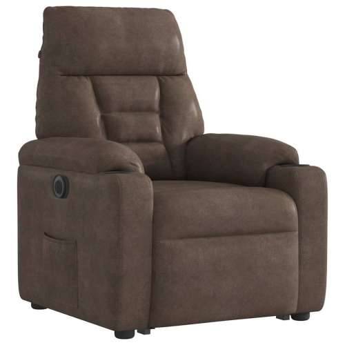Električni naslonjač na podizanje smeđi od mikrovlakana - Smeđa 1 electric reclining function Ne Cijena