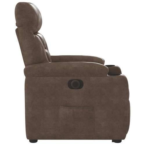 Električni naslonjač na podizanje smeđi od mikrovlakana - Smeđa 1 electric reclining function Ne Cijena