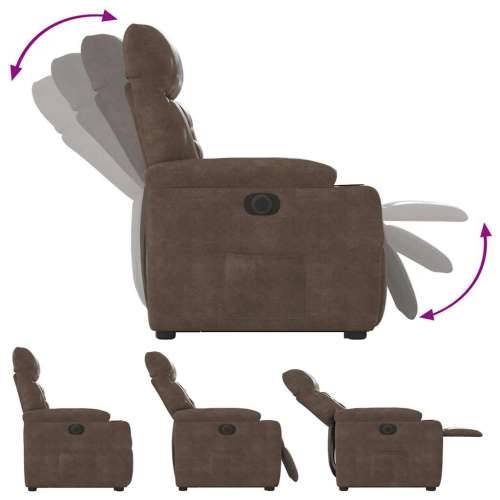 Električni naslonjač na podizanje smeđi od mikrovlakana - Smeđa 1 electric reclining function Ne Cijena