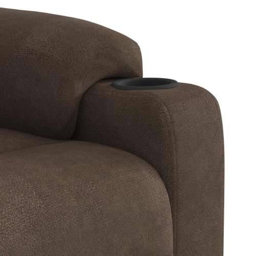 Električni naslonjač na podizanje smeđi od mikrovlakana - Smeđa 1 electric reclining function Ne Cijena