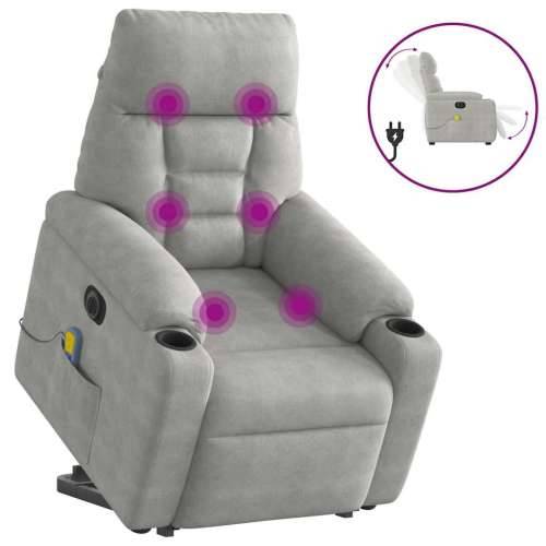 Električni Masažni naslonjač - Masažna fotelja na podizanje svijetlosivi - Svjetlosiva 1 electric reclining function Da Cijena