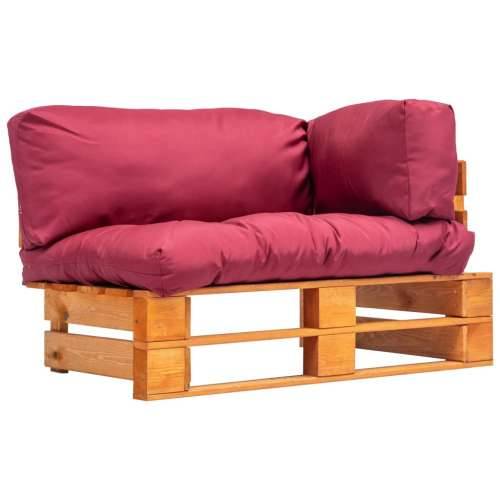 Vrtna sofa od paleta od borovine s crvenim jastucima Cijena