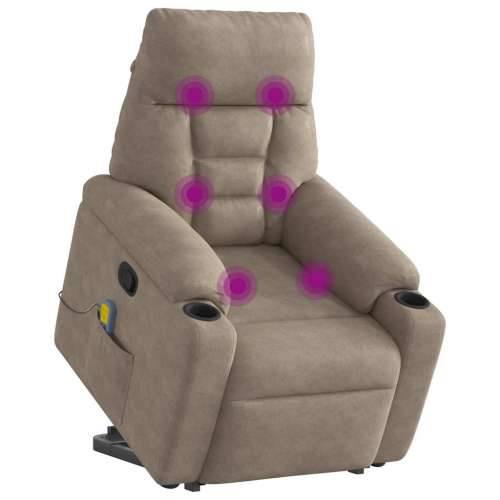 Masažni naslonjač - Masažna fotelja na podizanje smeđesivi od mikrovlakana - Sivo-smeđa 1 manual reclining function Da Cijena