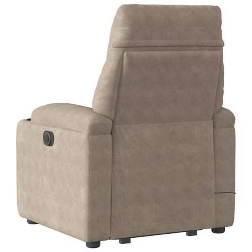 Masažni naslonjač - Masažna fotelja na podizanje smeđesivi od mikrovlakana - Sivo-smeđa 1 manual reclining function Da Cijena