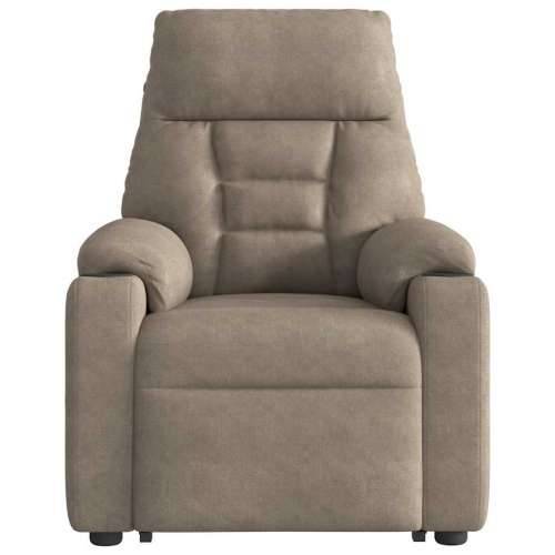Masažni naslonjač - Masažna fotelja na podizanje smeđesivi od mikrovlakana - Sivo-smeđa 1 manual reclining function Da Cijena
