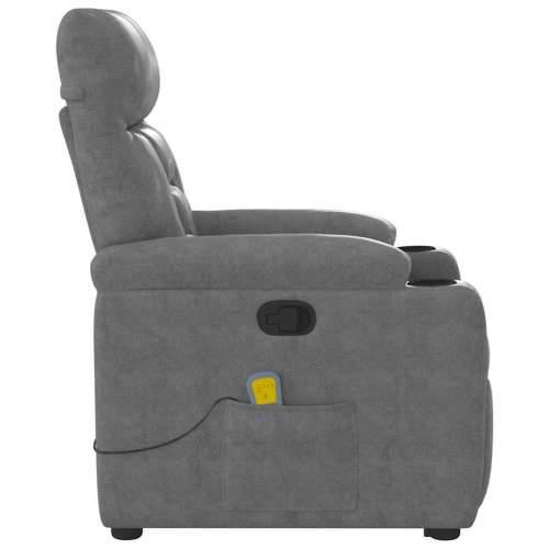 Masažni naslonjač - Masažna fotelja na podizanje tamnosivi od mikrovlakana - Tamno siva 1 manual reclining function Da Cijena