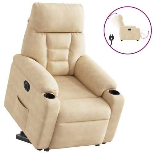 Električni naslonjač na podizanje krem od mikrovlakana - Krema 1 electric reclining function Ne Cijena