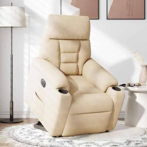 Električni naslonjač na podizanje krem od mikrovlakana - Krema 1 electric reclining function Ne Cijena