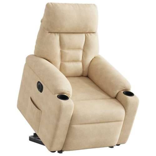 Električni naslonjač na podizanje krem od mikrovlakana - Krema 1 electric reclining function Ne Cijena