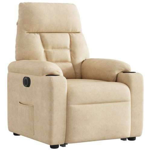 Električni naslonjač na podizanje krem od mikrovlakana - Krema 1 electric reclining function Ne Cijena