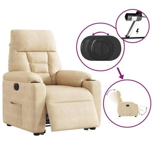 Električni naslonjač na podizanje krem od mikrovlakana - Krema 1 electric reclining function Ne Cijena