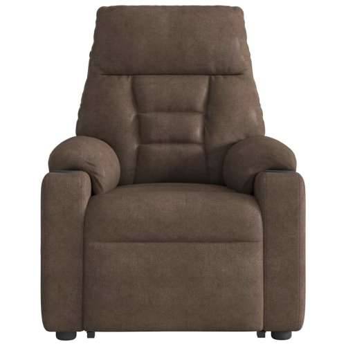 Električni Masažni naslonjač - Masažna fotelja na podizanje smeđi od mikrovlakana - Smeđa 1 electric reclining function Da Cijena