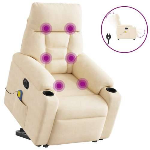 Električni Masažni naslonjač - Masažna fotelja na podizanje bež od mikrovlakana - Bež 1 electric reclining function Da Cijena
