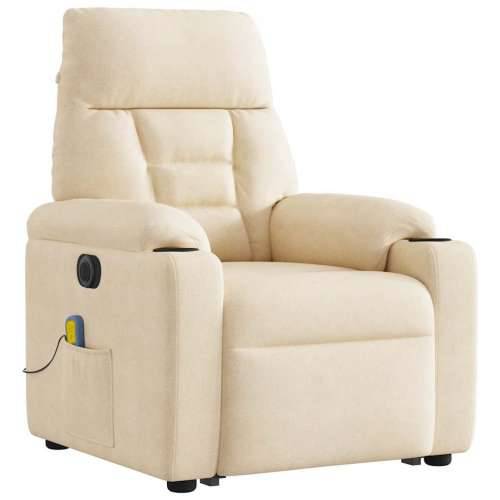 Električni Masažni naslonjač - Masažna fotelja na podizanje bež od mikrovlakana - Bež 1 electric reclining function Da Cijena