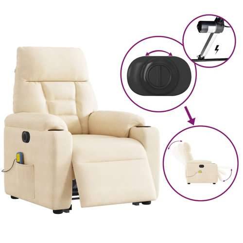 Električni Masažni naslonjač - Masažna fotelja na podizanje bež od mikrovlakana - Bež 1 electric reclining function Da Cijena