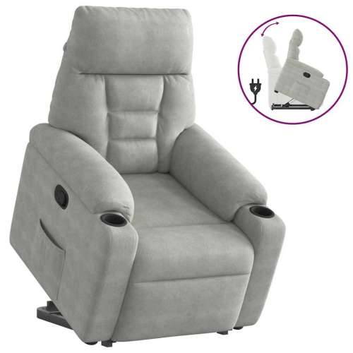Naslonjač na podizanje svijetlosivi od mikrovlakana - Svjetlosiva 1 manual reclining function Ne Cijena