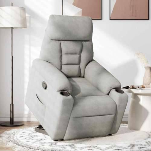 Naslonjač na podizanje svijetlosivi od mikrovlakana - Svjetlosiva 1 manual reclining function Ne Cijena