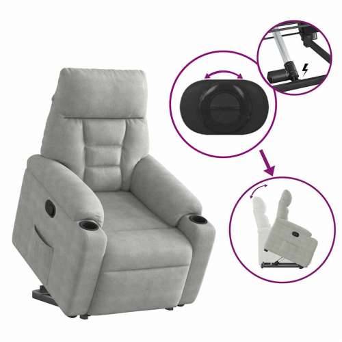 Naslonjač na podizanje svijetlosivi od mikrovlakana - Svjetlosiva 1 manual reclining function Ne Cijena