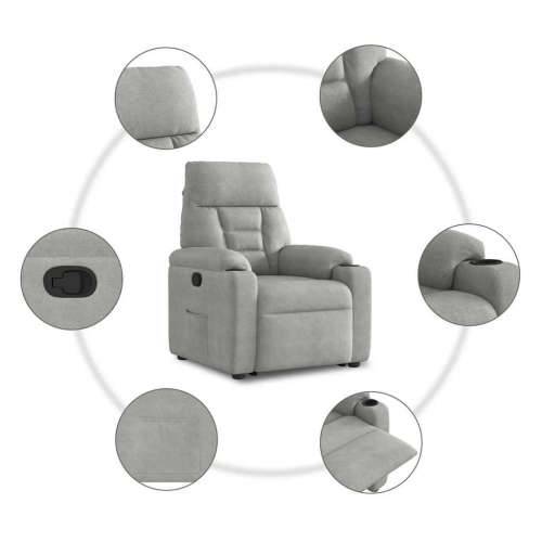 Naslonjač na podizanje svijetlosivi od mikrovlakana - Svjetlosiva 1 manual reclining function Ne Cijena