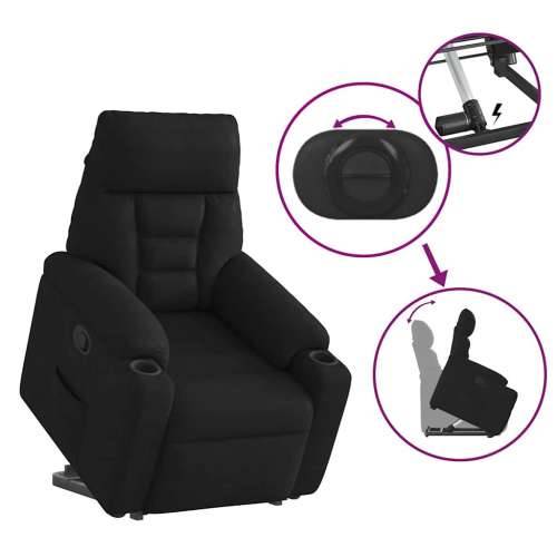 Naslonjač na podizanje crni od mikrovlakana - Crna 1 manual reclining function Ne Cijena