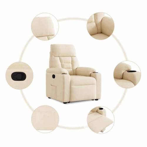 Naslonjač na podizanje bež od mikrovlakana - Bež 1 manual reclining function Ne Cijena