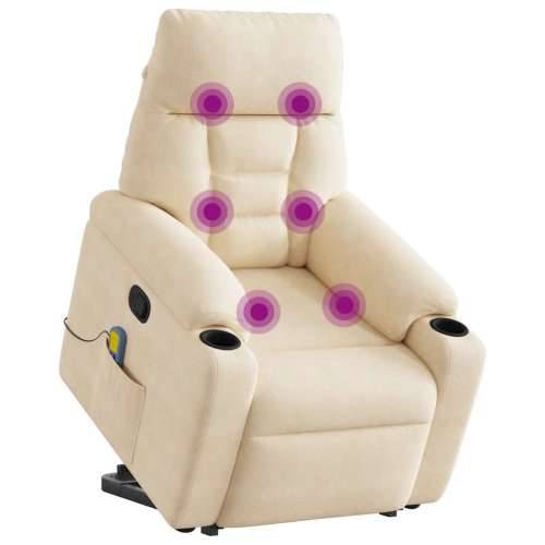 Masažni naslonjač - Masažna fotelja na podizanje bež od mikrovlakana - Bež 1 manual reclining function Da Cijena