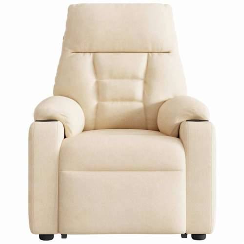 Masažni naslonjač - Masažna fotelja na podizanje bež od mikrovlakana - Bež 1 manual reclining function Da Cijena