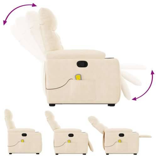 Masažni naslonjač - Masažna fotelja na podizanje bež od mikrovlakana - Bež 1 manual reclining function Da Cijena