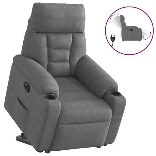 Električni naslonjač na podizanje tamnosivi mikrovlakna - Tamno siva 1 electric reclining function Ne Cijena