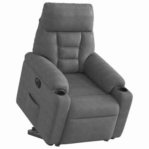 Električni naslonjač na podizanje tamnosivi mikrovlakna - Tamno siva 1 electric reclining function Ne Cijena