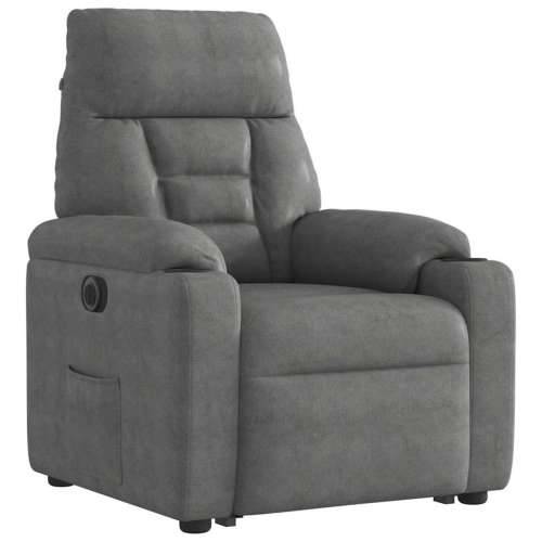 Električni naslonjač na podizanje tamnosivi mikrovlakna - Tamno siva 1 electric reclining function Ne Cijena