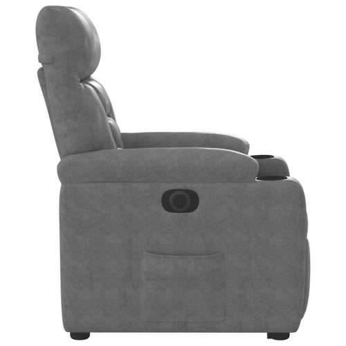 Električni naslonjač na podizanje tamnosivi mikrovlakna - Tamno siva 1 electric reclining function Ne Cijena