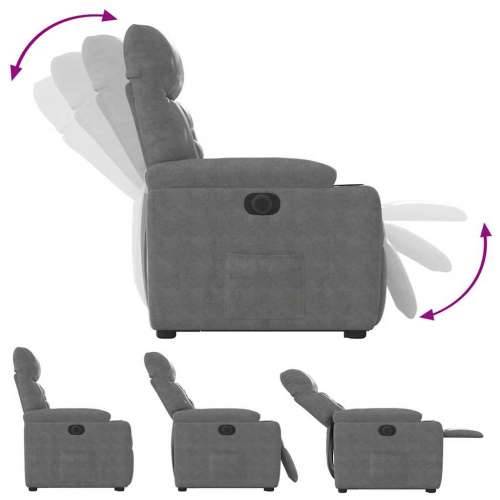 Električni naslonjač na podizanje tamnosivi mikrovlakna - Tamno siva 1 electric reclining function Ne Cijena