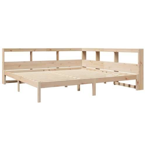 Krevet s regalom za knjige bez madraca 200 x 200 cm od borovine - Prirodna 200 x 200 cm Cijena