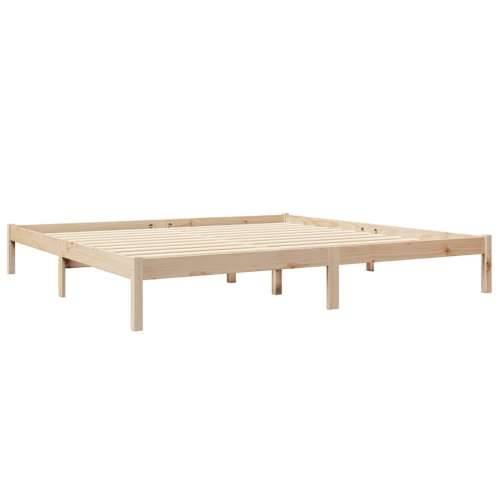 Krevet s regalom za knjige bez madraca 200 x 200 cm od borovine - Prirodna 200 x 200 cm Cijena
