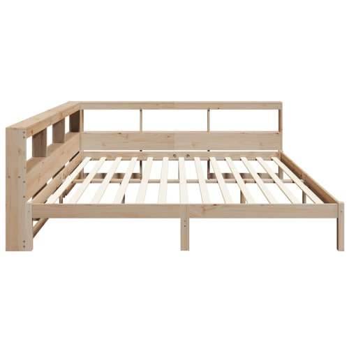Krevet s regalom za knjige bez madraca 200 x 200 cm od borovine - Prirodna 200 x 200 cm Cijena