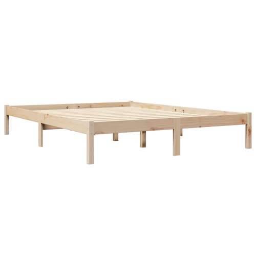 Krevet s regalom za knjige bez madraca 160x200 cm od borovine - Prirodna 160 x 200 cm Cijena