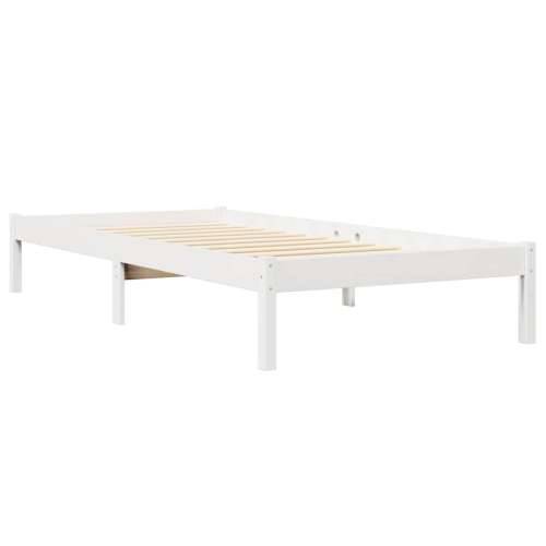 Krevet s regalom z knjige bez madraca bijeli 100x200cm borovina - Bijela 100 x 200 cm Cijena