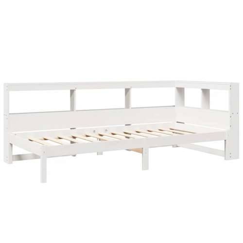 Krevet s regalom z knjige bez madraca bijeli 100x200cm borovina - Bijela 100 x 200 cm Cijena