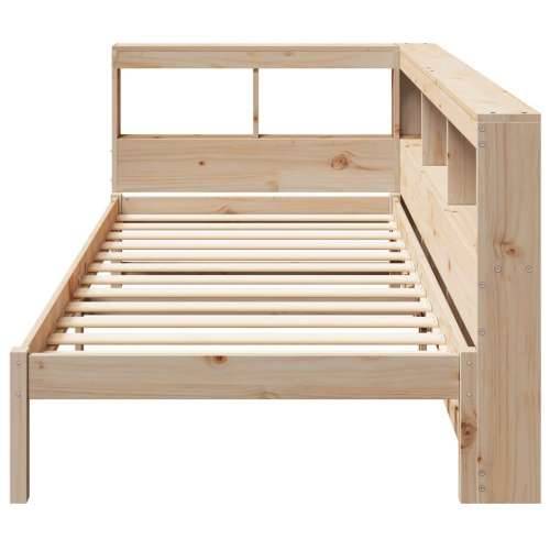 Krevet s regalom za knjige bez madraca 90x200 cm od borovine - Prirodna 90 x 200 cm Cijena